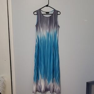 Reborn Blue and Gray Maxi Dress